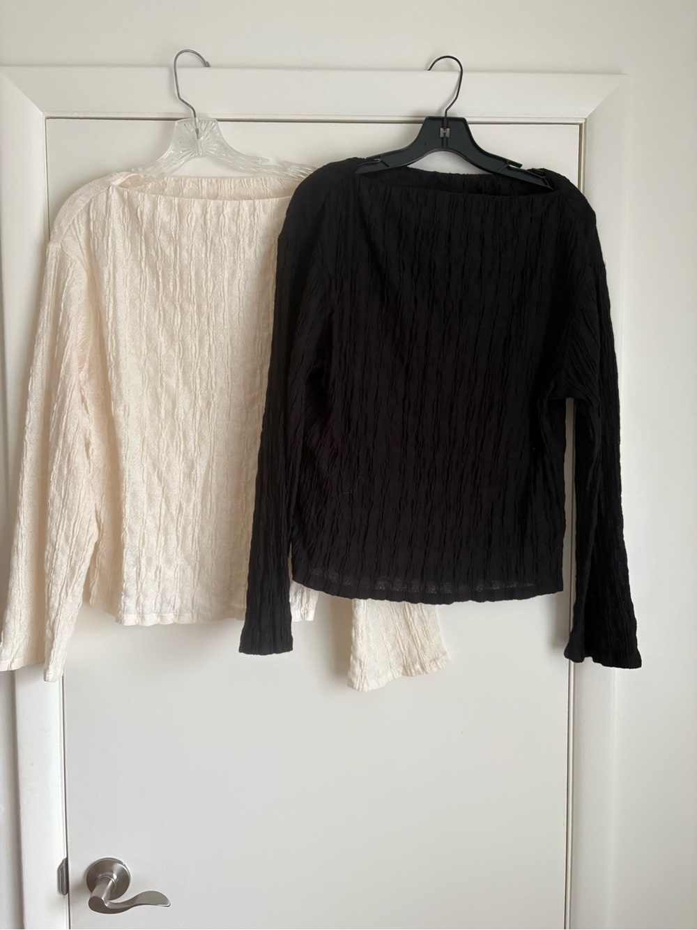 H&M Cream Textured Long Sleeve Top Two for one